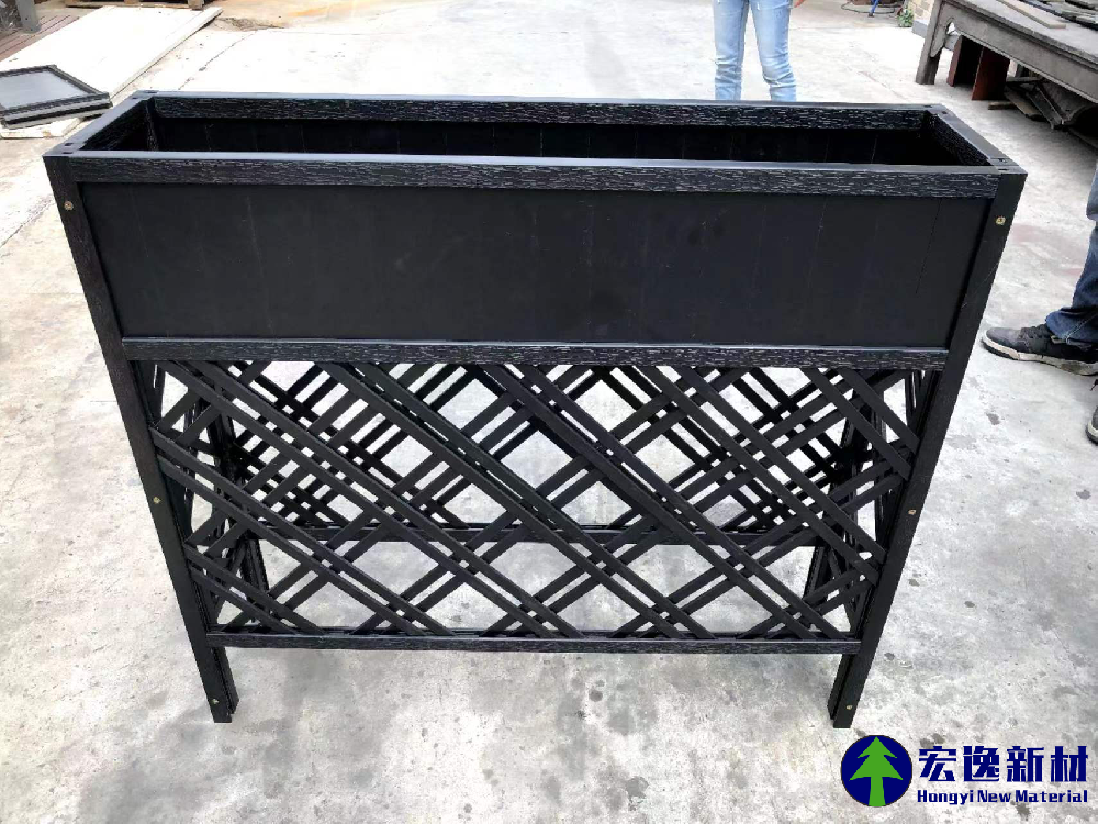 长方形中空格花箱（黑灰色）