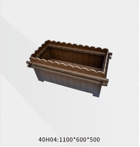 Rectangular lace flower box (brown)